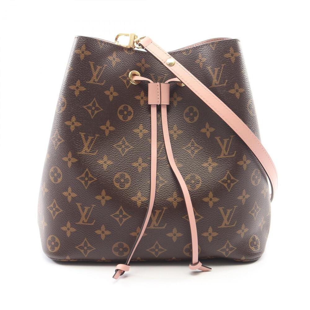 Louis Vuitton NeoNoe Canvas Leather Monogram Shoulder Bag Pink Brown